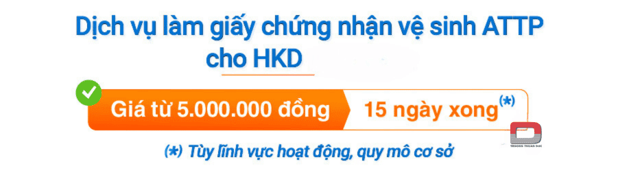 Làm giấy chứng nhận vệ sinh ATTP cho hộ kinh doanh