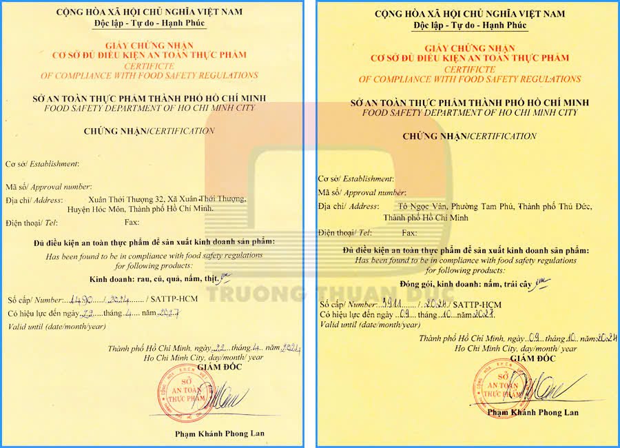 Dịch vụ xin giấy phép vệ sinh an toàn thực phẩm quận 4