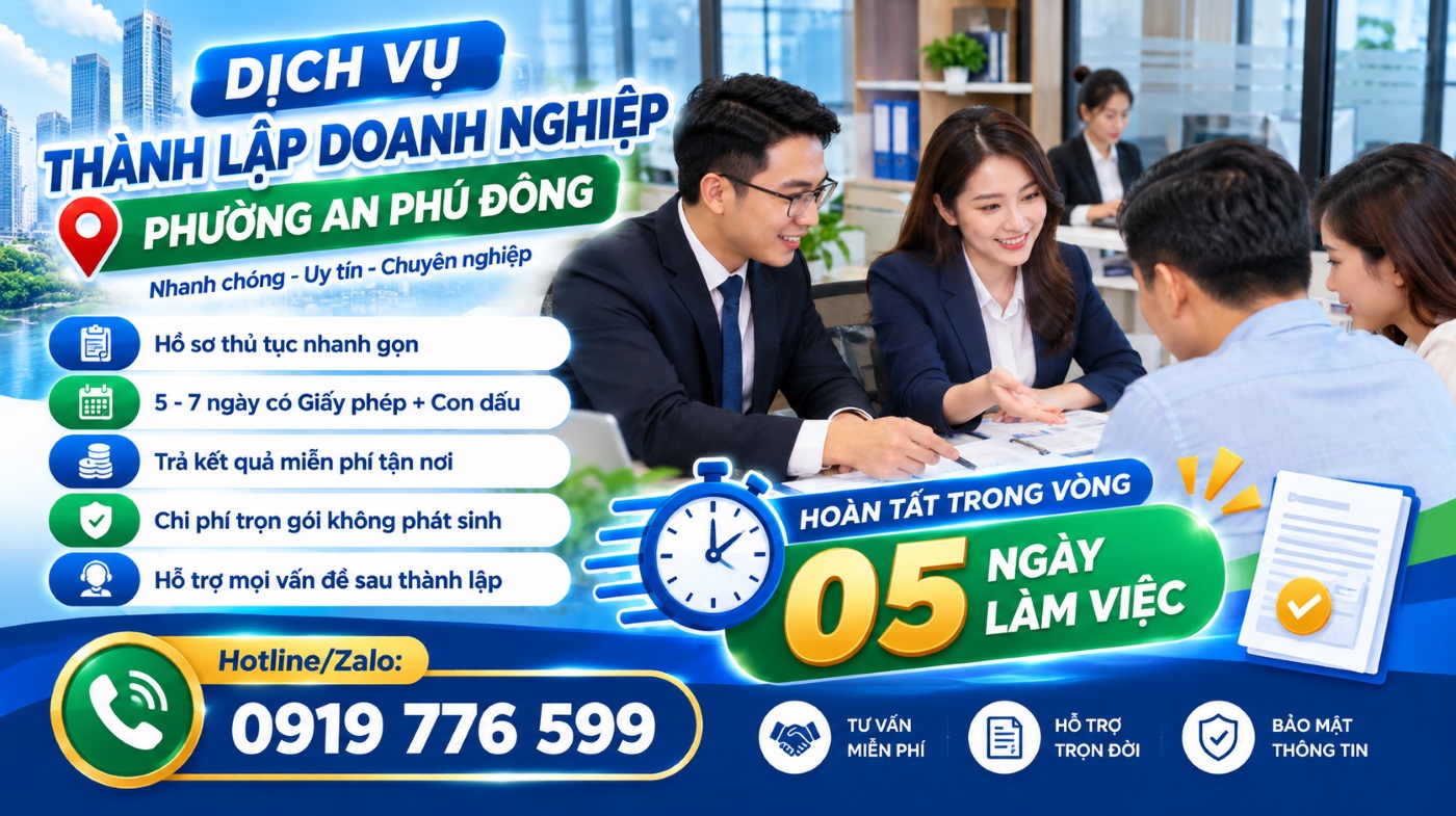lý do chọn dịch vụ thành lập doanh nghiệp phường An Phú Đông