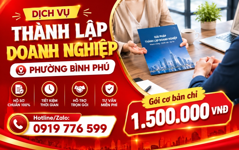lý do chọn dịch vụ thành lập doanh nghiệp phường Bình Phú