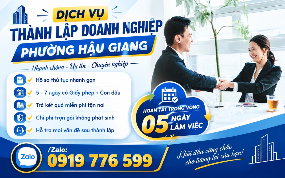 lý do chọn dịch vụ thành lập doanh nghiệp phường Hậu Giang