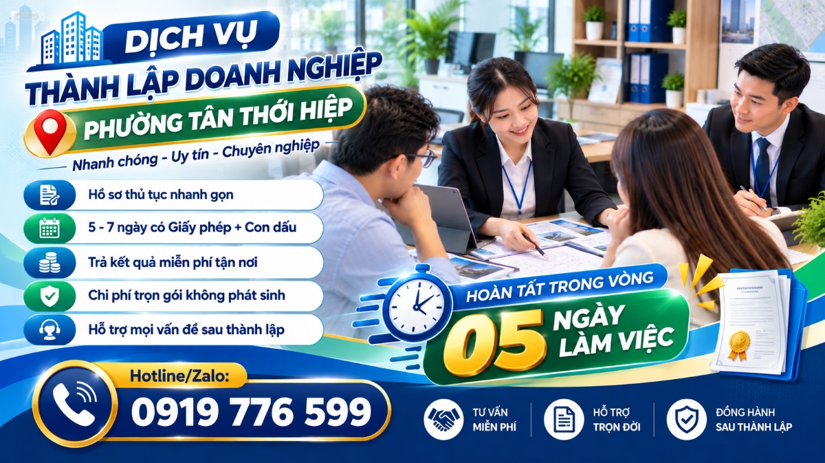 dịch vụ thành lập doanh nghiệp phường Tân Thới Hiệp