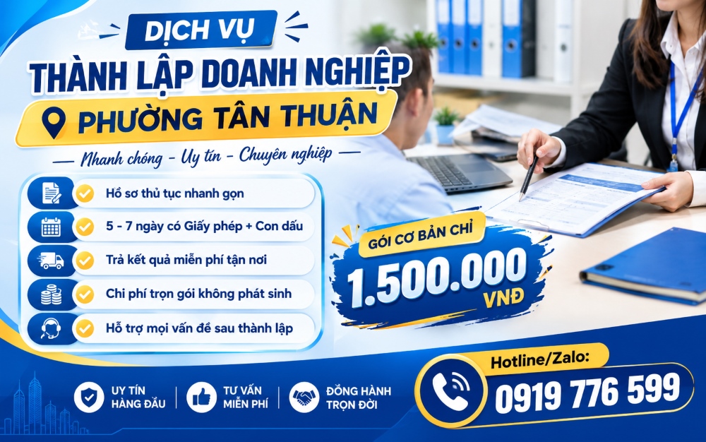 lý do chọn dịch vụ thành lập doanh nghiệp phường Tân Thuận