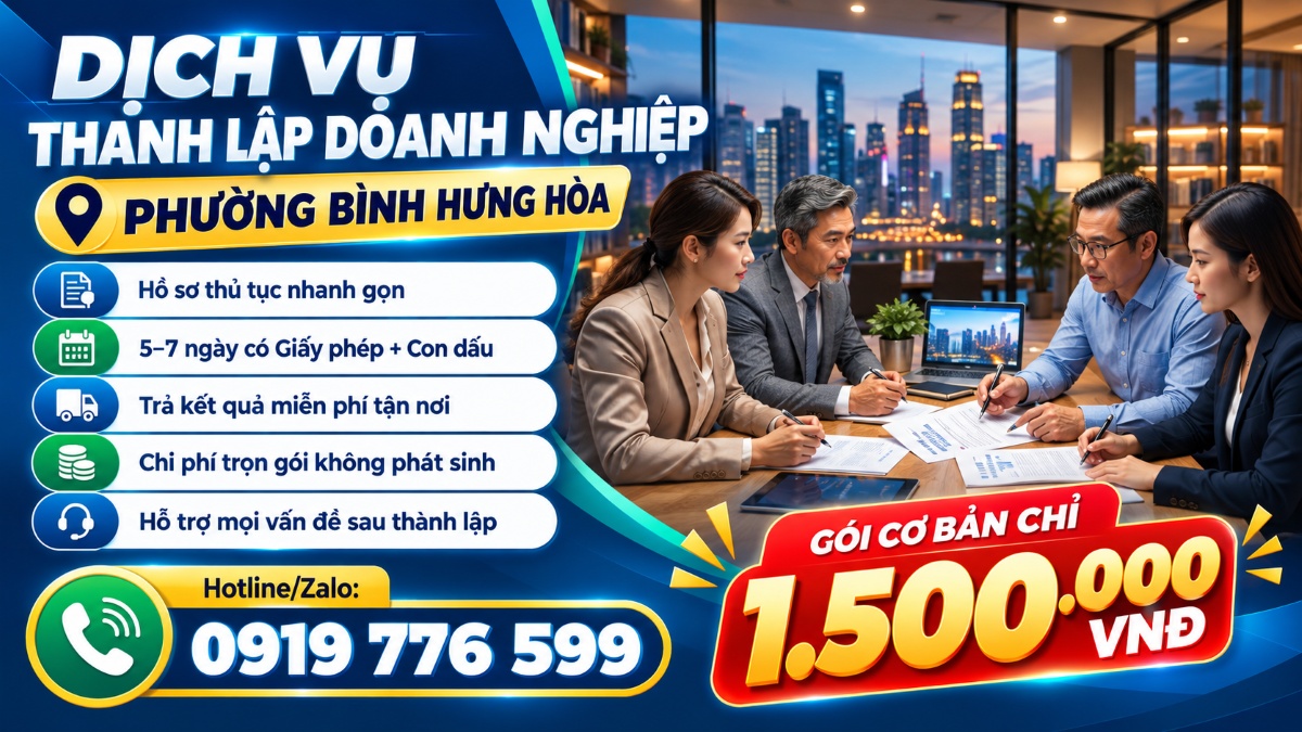 Vì sao chọn dịch vụ thành lập doanh nghiệp phường Bình Hưng Hòa tại Trường Thuận Đức