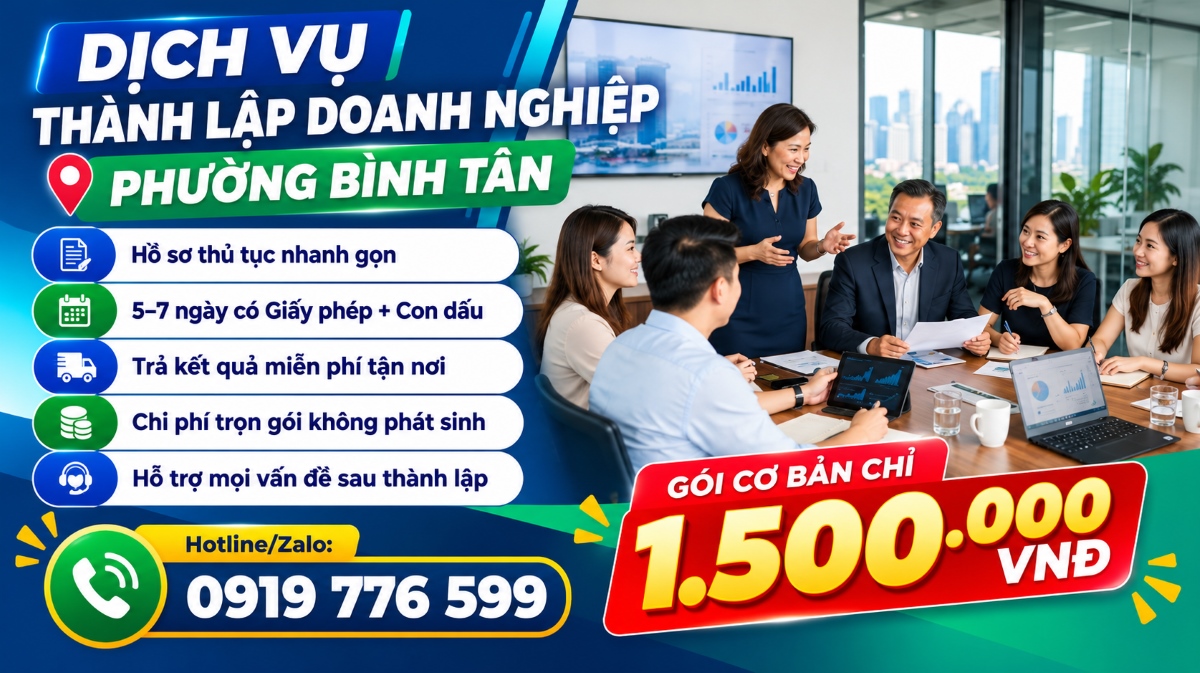 Vì sao chọn dịch vụ thành lập doanh nghiệp phường Bình Tân tại Trường Thuận Đức