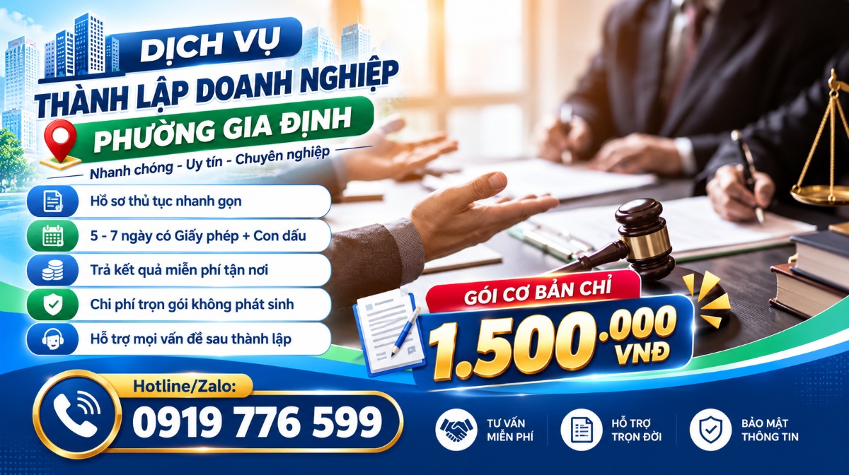 dịch vụ thành lập doanh nghiệp phường Gia Định