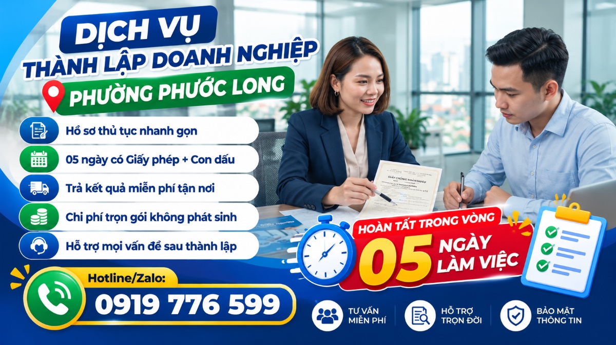 Khắc con dấu và công bố thông tin khi dùng dịch vụ thành lập doanh nghiệp phường Phước Long