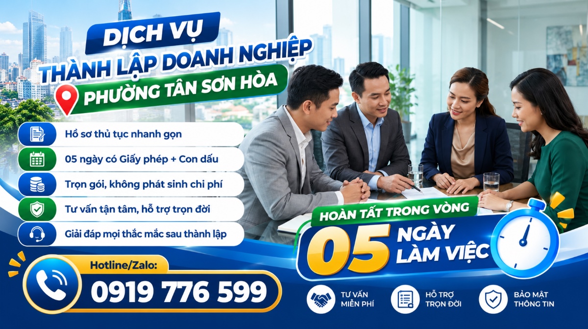 Lý do chọn dịch vụ thành lập doanh nghiệp phường Tân Sơn Hòa tại Trường Thuận Đức