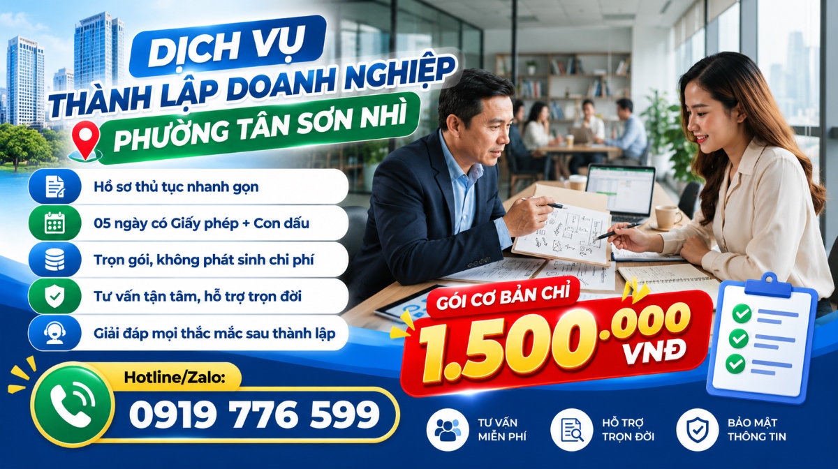 Infographic giải đáp 5 hiểu lầm khi dùng dịch vụ thành lập doanh nghiệp phường Tân Sơn Nhì