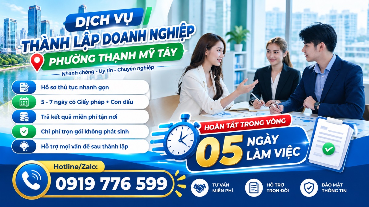 dịch vụ thành lập doanh nghiệp phường Thạnh Mỹ Tây