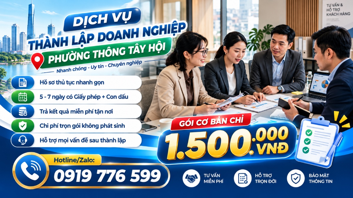Rủi ro thường gặp khi tự soạn hồ sơ dịch vụ thành lập doanh nghiệp phường Thông Tây Hội