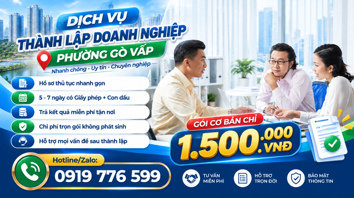 Điều kiện và hồ sơ dịch vụ thành lập doanh nghiệp phường Gò Vấp tại Trường Thuận Đức