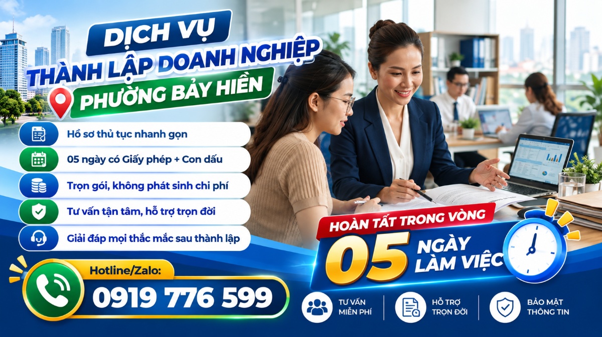 Giải đáp thắc mắc dịch vụ thành lập doanh nghiệp phường Bảy Hiền