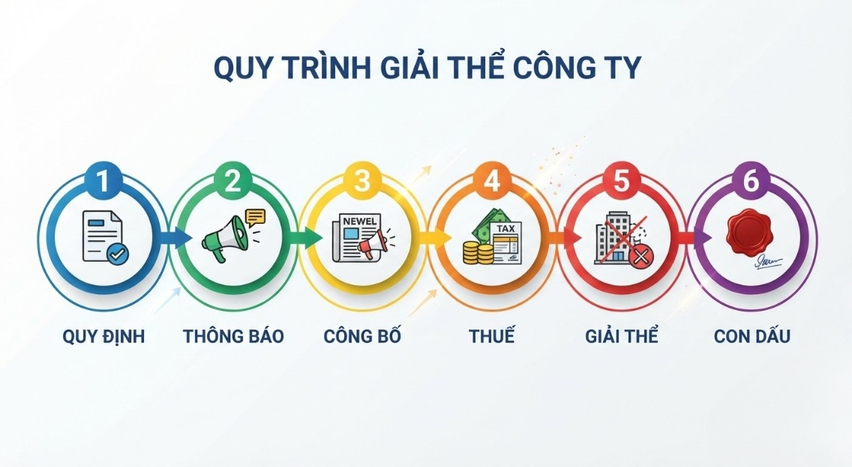 Quy trình giải thể doanh nghiệp gồm 6 bước