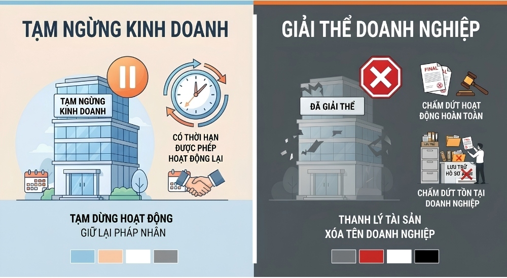 Tạm ngừng kinh doanh hay giải thể doanh nghiệp